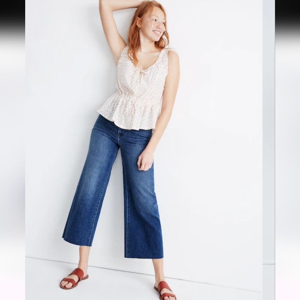 Madewell Wide-Leg Crop Jeans in Frida Wash womens Size 24 - Picture 2 of 16